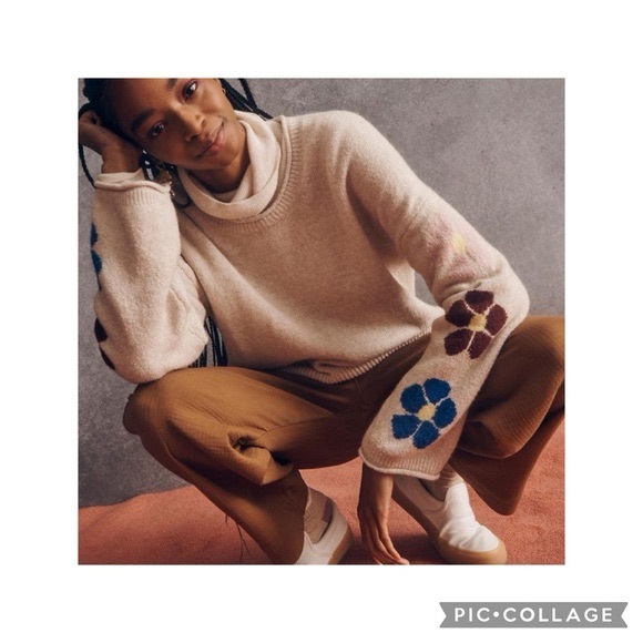 Madewell Floral Accents Beige Women's Sweater (Size XS) - Picture 4 of 11